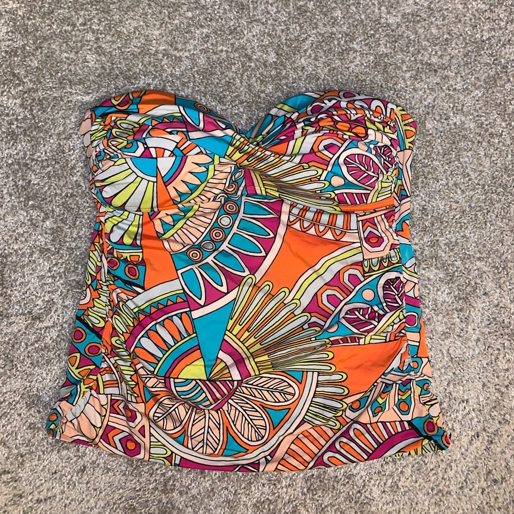 Cremieux Orange Multicolor Swim Coverup size M - Picture 4 of 10